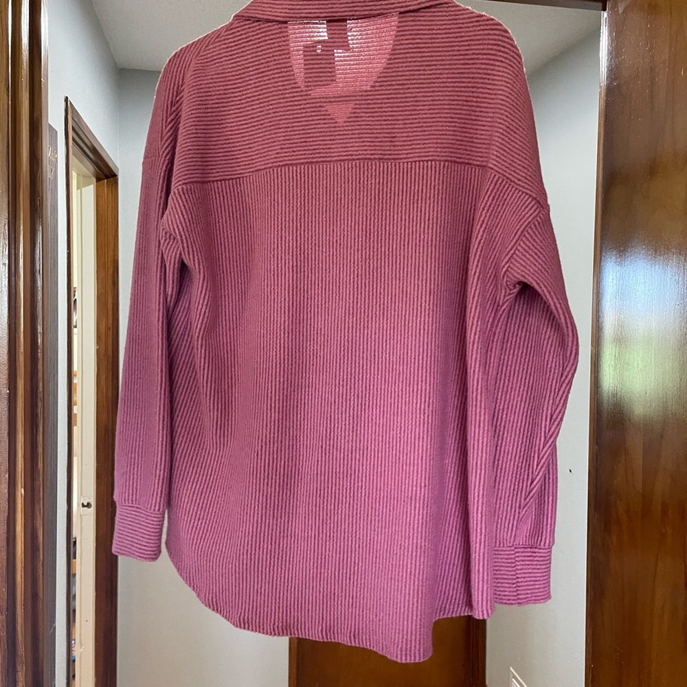 7th Ray Pink Ribbed Cardigan - Picture 2 of 3
